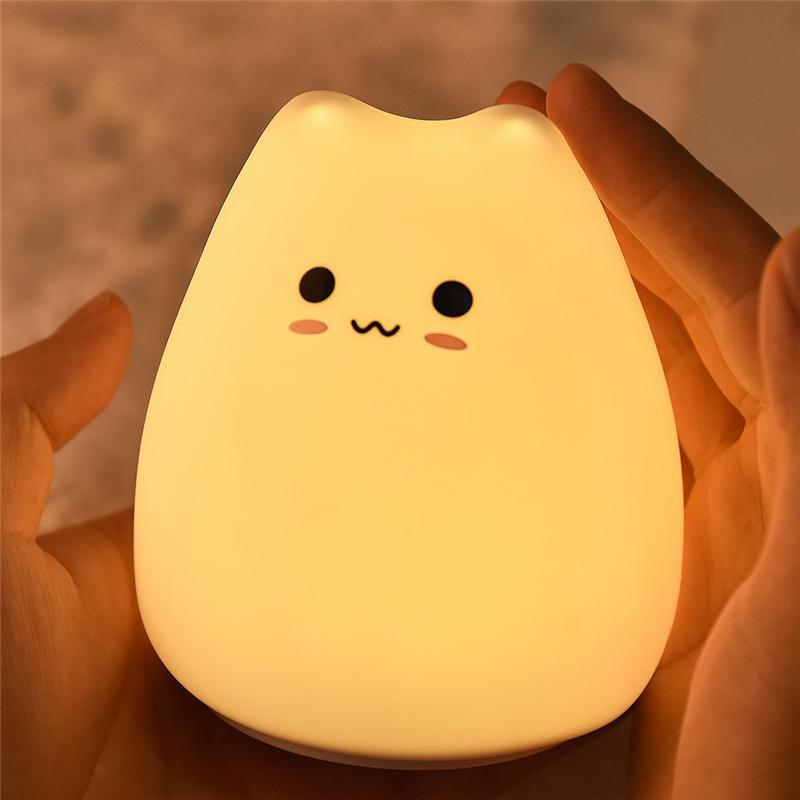 LED Cute Cat Night Light 7 Colorful