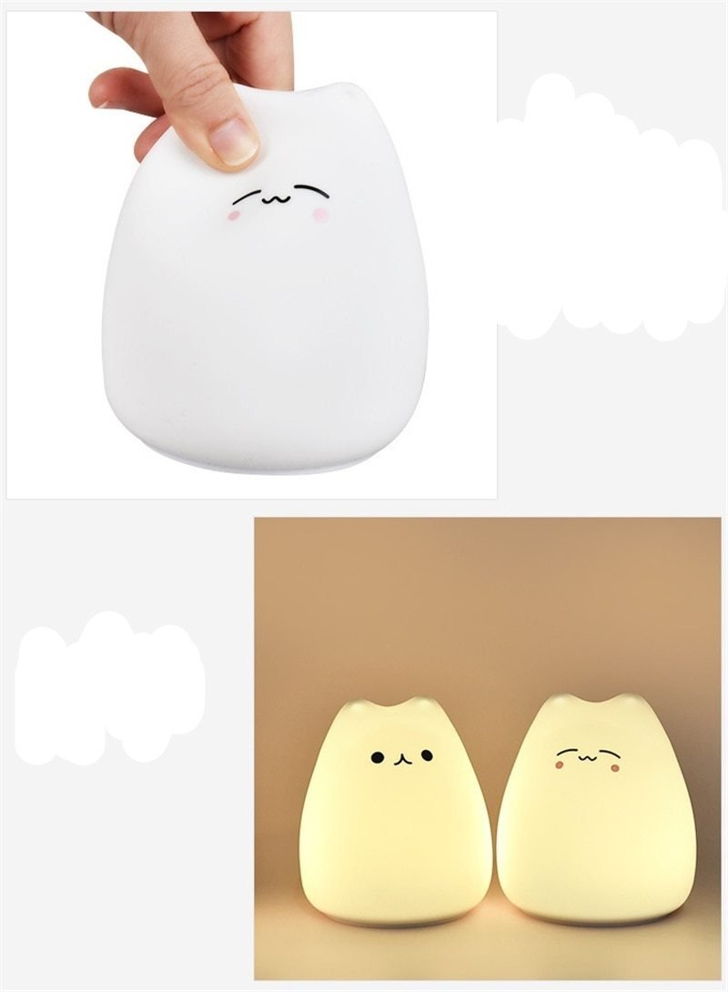 LED Cute Cat Night Light 7 Colorful
